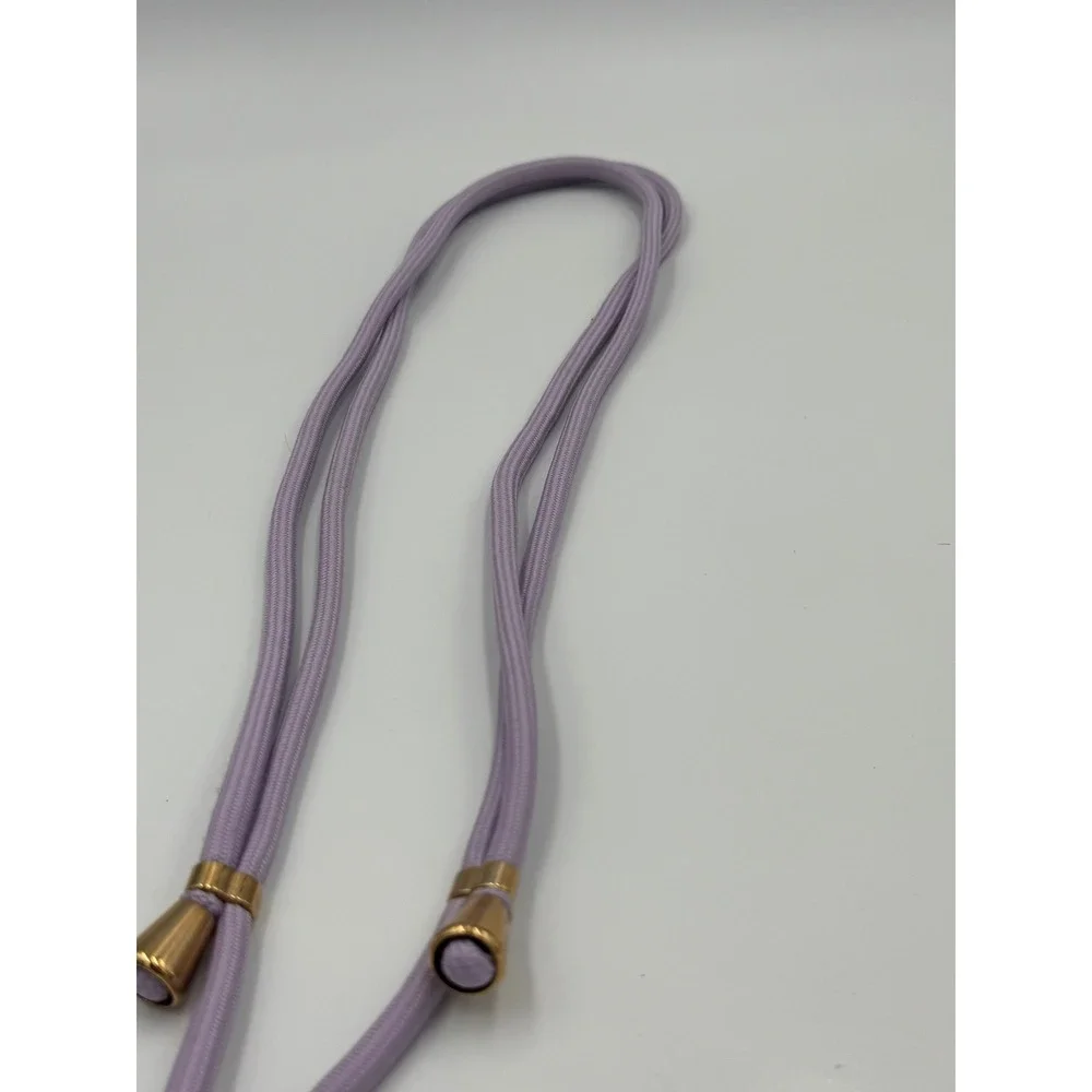 Lilac Purple Braided Crossbody Phone Lanyard Strap Gold Tone Hardware Adjustable